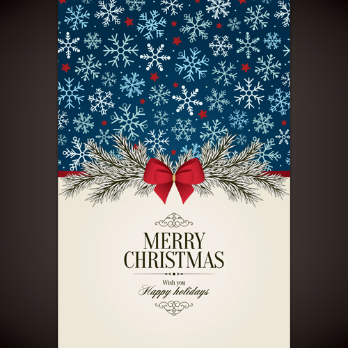Beautiful snowflake pattern xmas greeting card