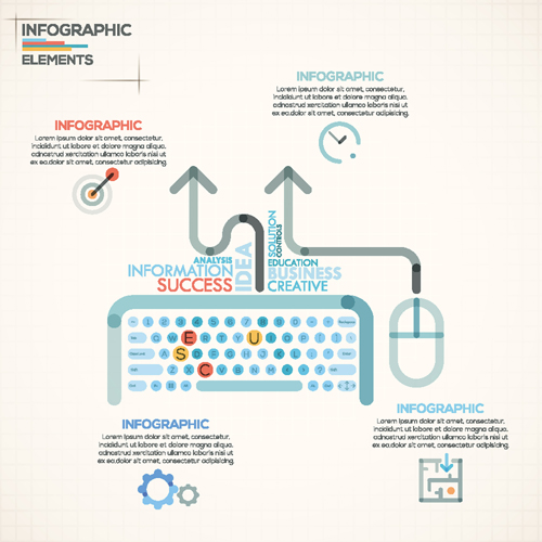 Beige infographics elements business template vector 04
