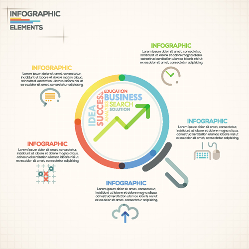 template infographics elements business beige 