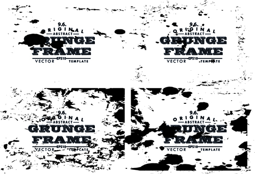 Black grunge frame background graphics vector 05