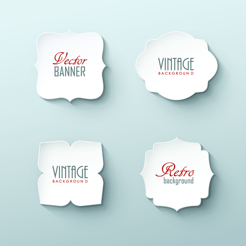 hite paper labels vector material 02 Blank white paper labels vector material 02