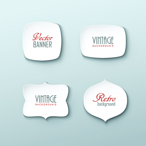 hite paper labels vector material 03 Blank white paper labels vector material 03