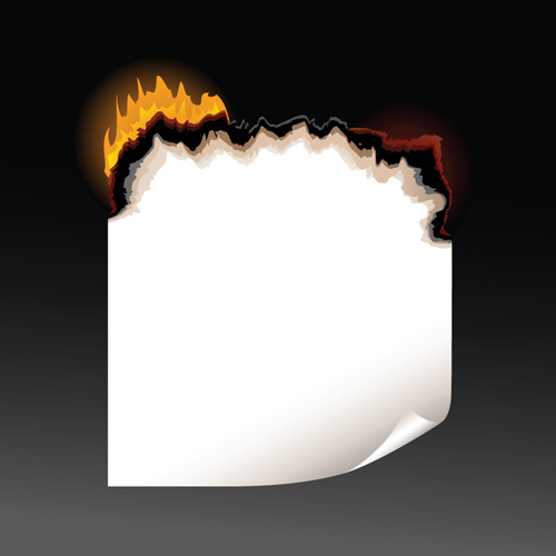 Set of Burning paper vector art 02