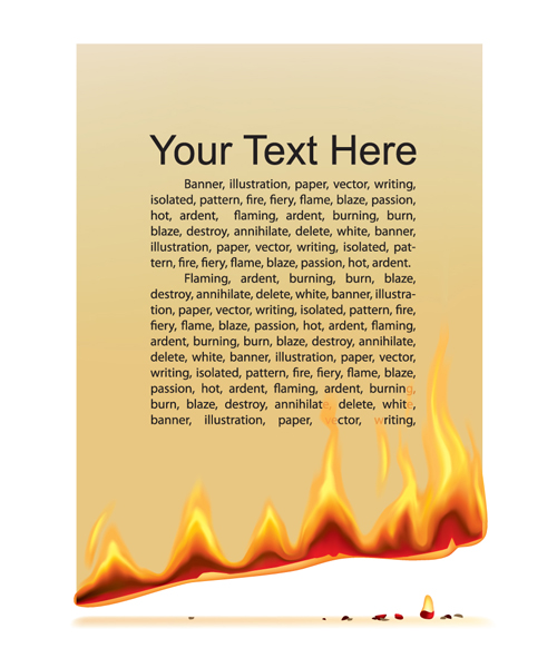Set of Burning paper vector art 03