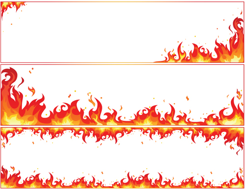 Set of Burning paper vector art 04