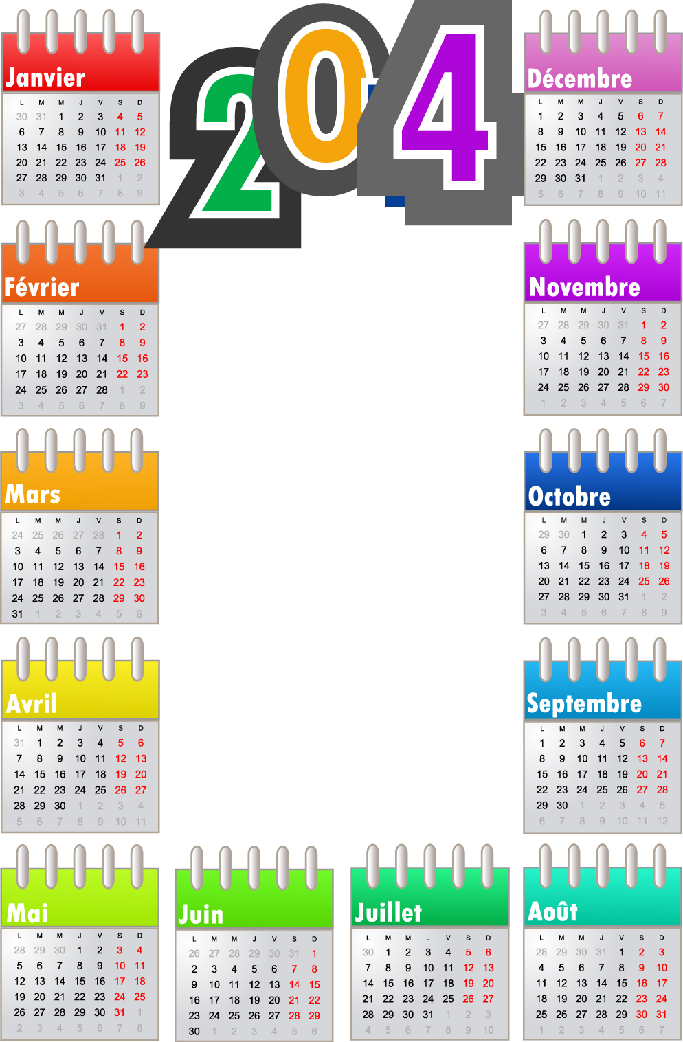 Calendar 2014 vector huge collection 80