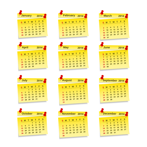Calendar 2014 vector huge collection 81