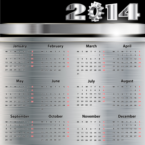Calendar 2014 vector huge collection 82