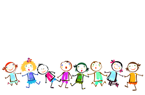 ren holding hands vector material 01 Children holding hands vector material 01