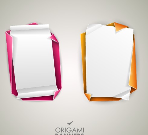 eative origami banner design vector 05 Creative origami banner design vector 05