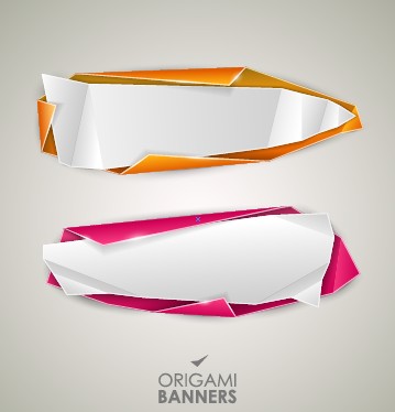 eative origami banner design vector 06 Creative origami banner design vector 06