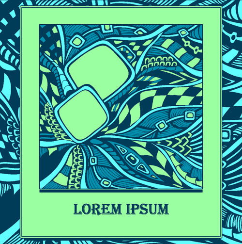 Doodle pattern abstract art background vector 05