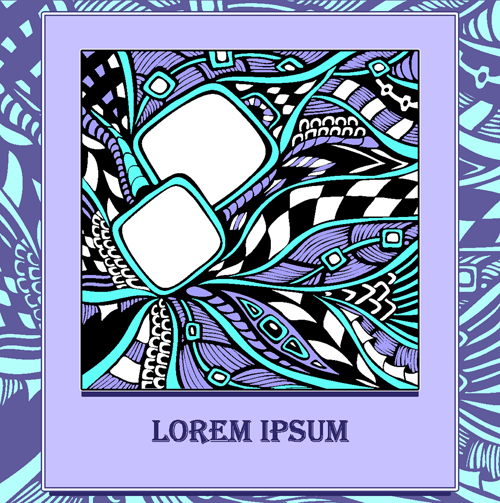 Doodle pattern abstract art background vector 06