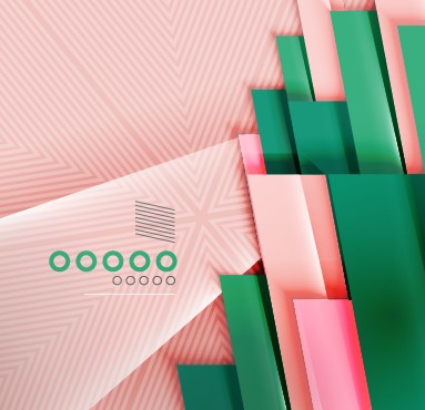 Geometry shapes 3d background vector set 08
