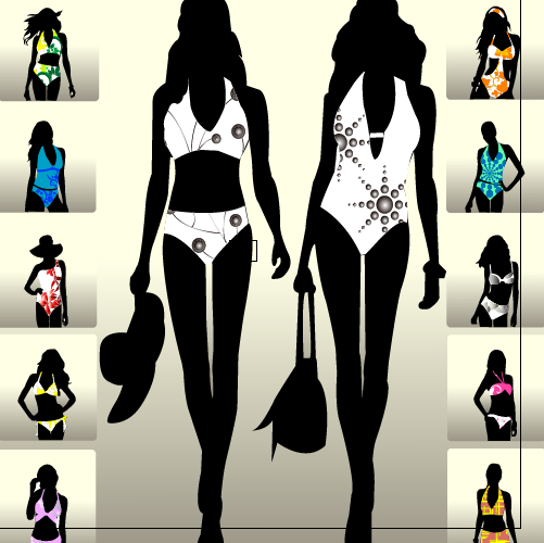 swimwear silhouette girl 