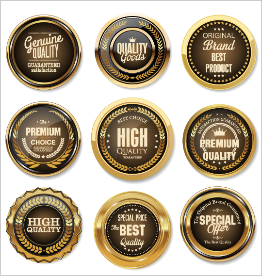 quality premium luxury labels golden 