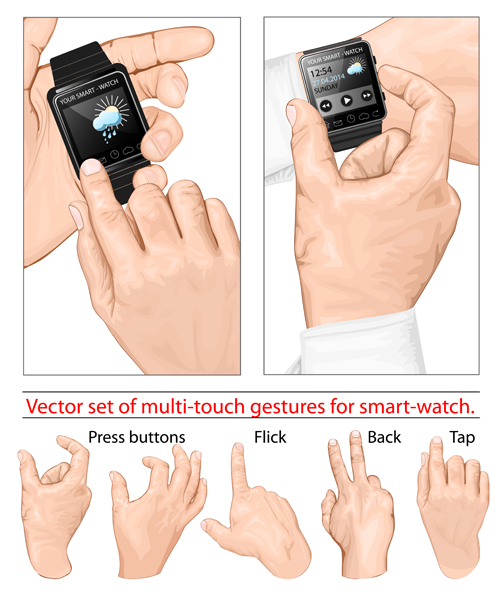Man hand gestures vector design 02