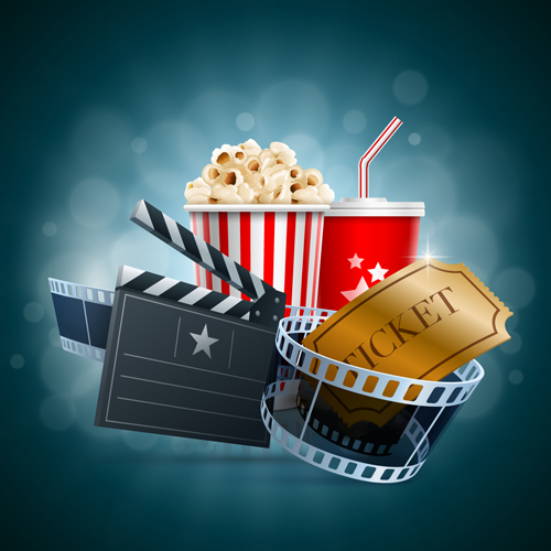 Movie time design elements vector backgrounds 05