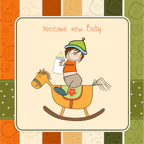 New baby Card vector 02