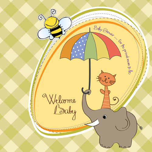 New baby Card vector 03