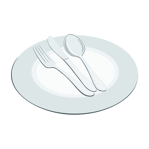 e and cutlery creative vector set 04 Plate and cutlery creative vector set 04