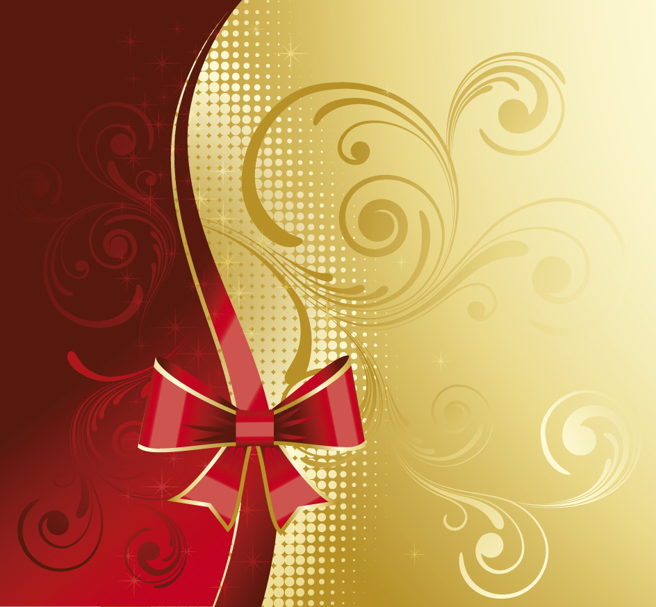 Red and Golden floral background vector
