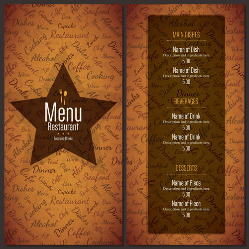 restaurant menu list cover 