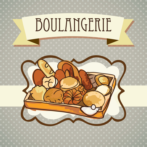 tro bakery background vectors set 04 Retro bakery background vectors set 04