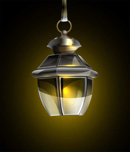 Retro lamp vector material 02