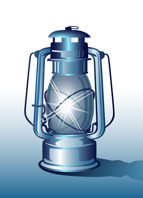 Retro lamp vector material 05