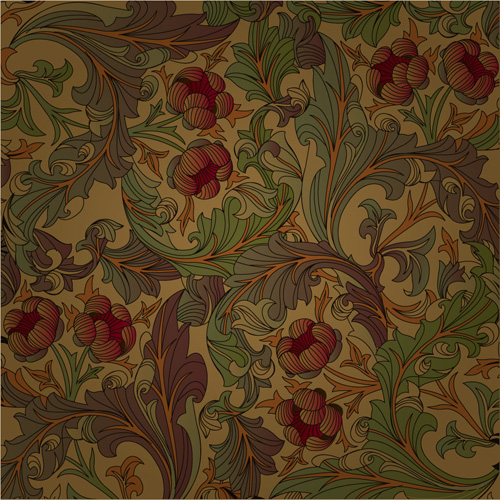 Set of ornate Floral Patterns vector 03