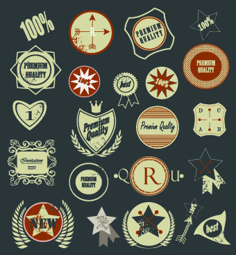 Vintage Premium Quality labels vector 02