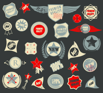 Vintage Premium Quality labels vector 03