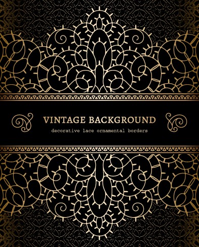 Vector set of vintage luxury background design 04
