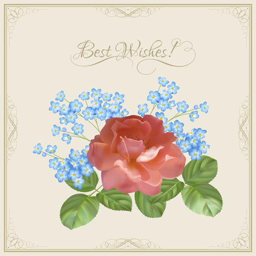 wishes vintage flower cards card 