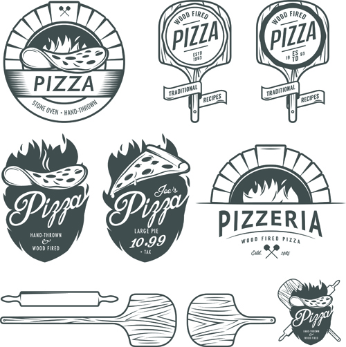 vintage pizza logos 