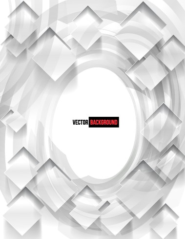 White 3D shapes background vector 10