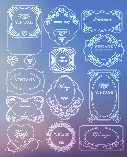 white Vintage Style style line labels label 
