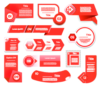 Paper banners number vector 03