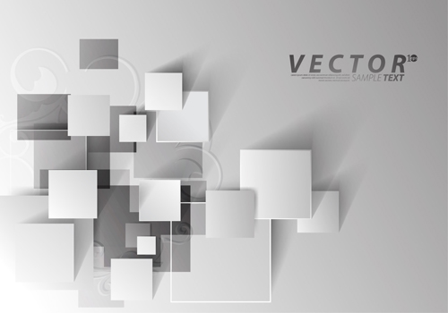 3D squares with background design vector 05