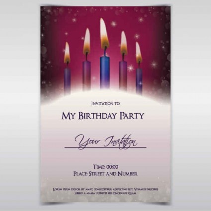 Exquisite birthday invitations card vector Exquisite birthday invitations card vector
