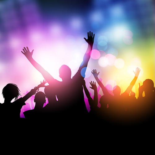 Dancing people with party design vector set 03
