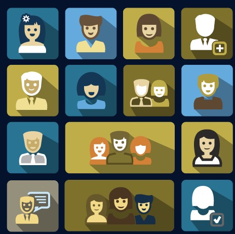 Vector flat social icons set 01
