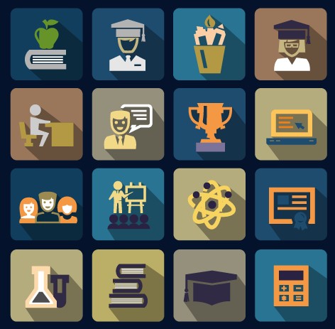 Vector flat social icons set 02