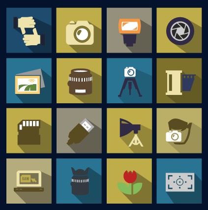 Vector flat social icons set 03
