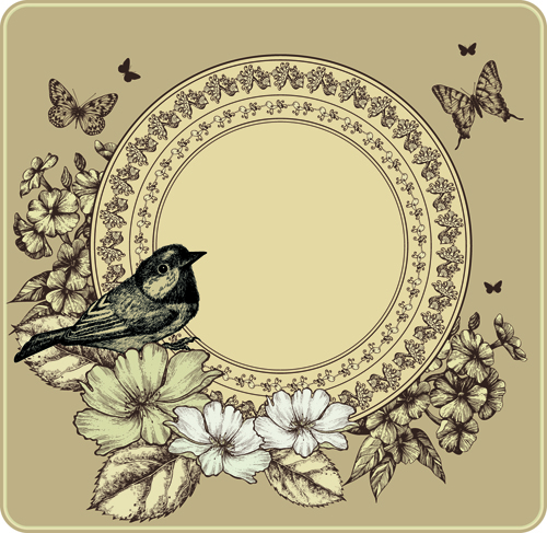 Hand drawn Floral art background 01