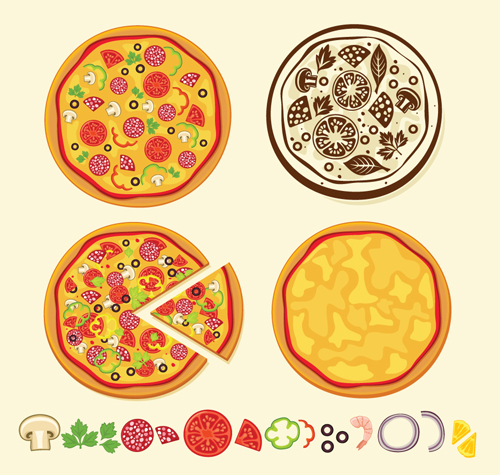 Various Food elements mix vector 01