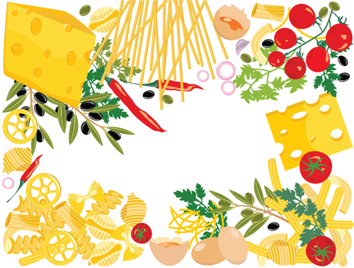 Various Food elements mix vector 02