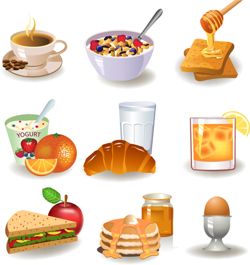 Various Food elements mix vector 03