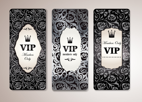 luxurious Vip cards flower vector 03